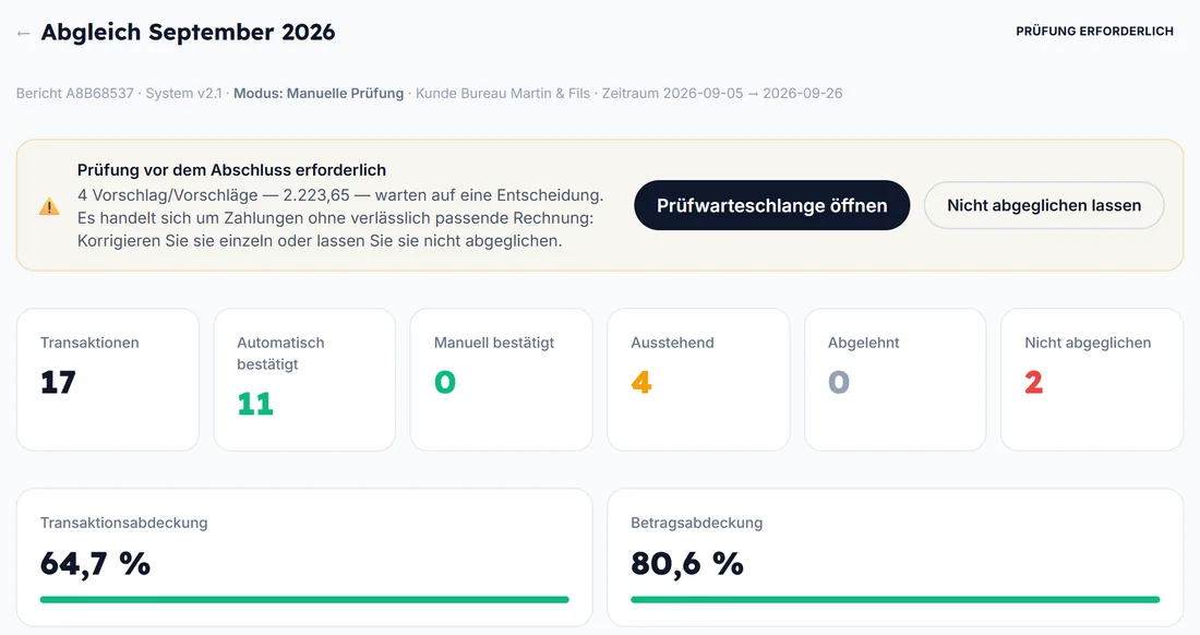 Starten Sie den Abgleich