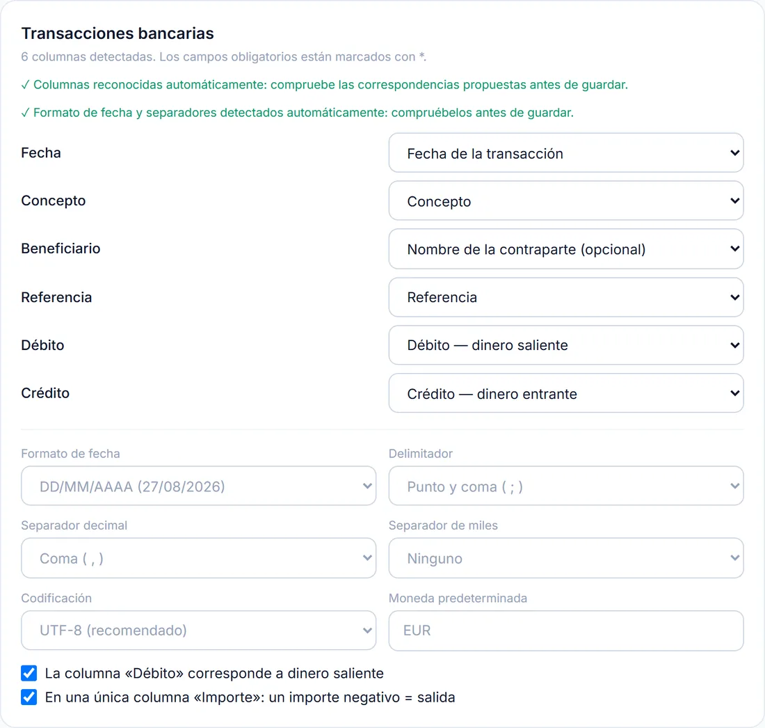 Configure la plantilla