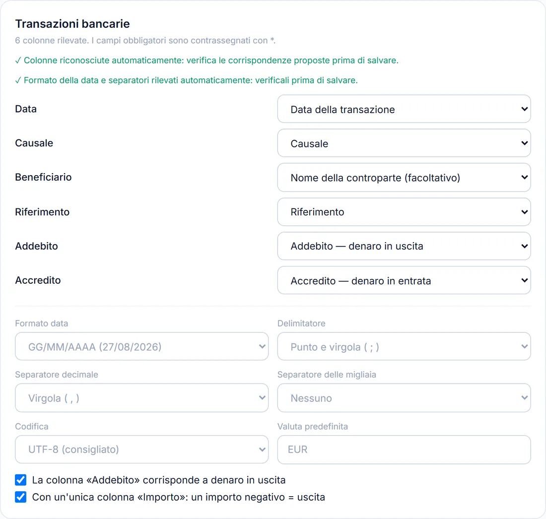Configuri il modello